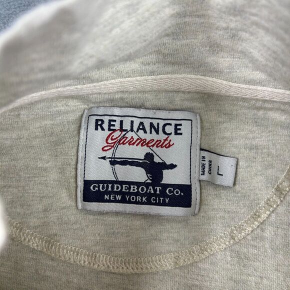 Guideboat Co Reliance Garments Shirt Mens Large Off White Henley Rowing - Picture 5 of 10